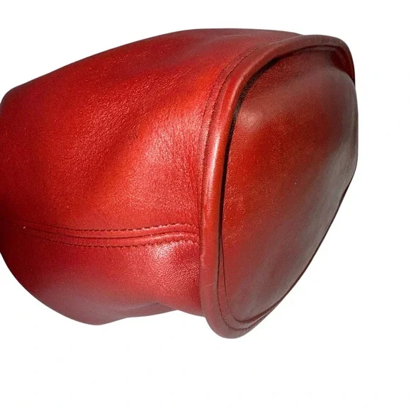 Coach 9952 Bucket Bag Women Red Vintage Leather Drawstring USA Made - Picture 9 of 14